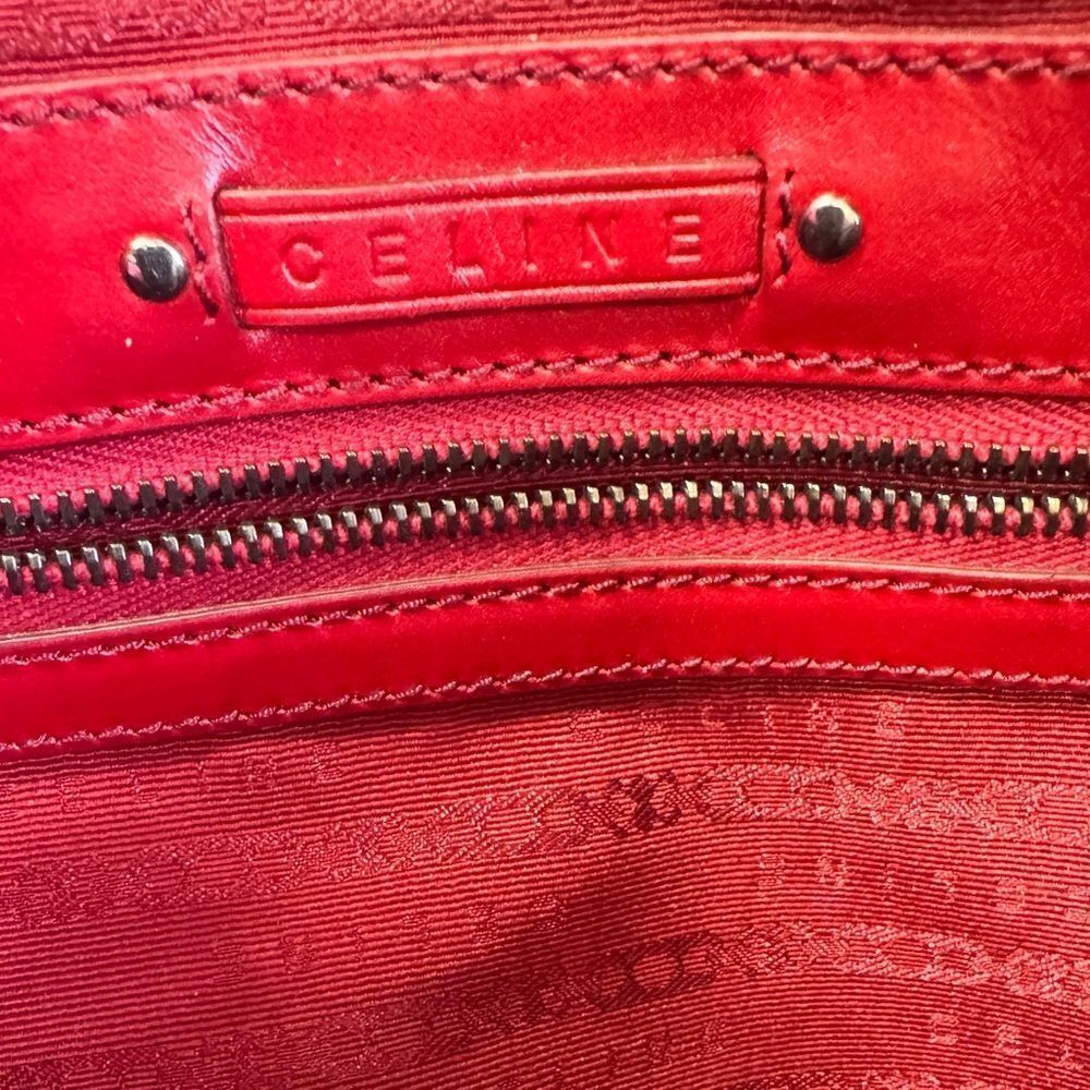 Auth Celine Red Wine Patent Leather Pleated Large Tote. Mint Preloved Condition. - Picture 16 of 16